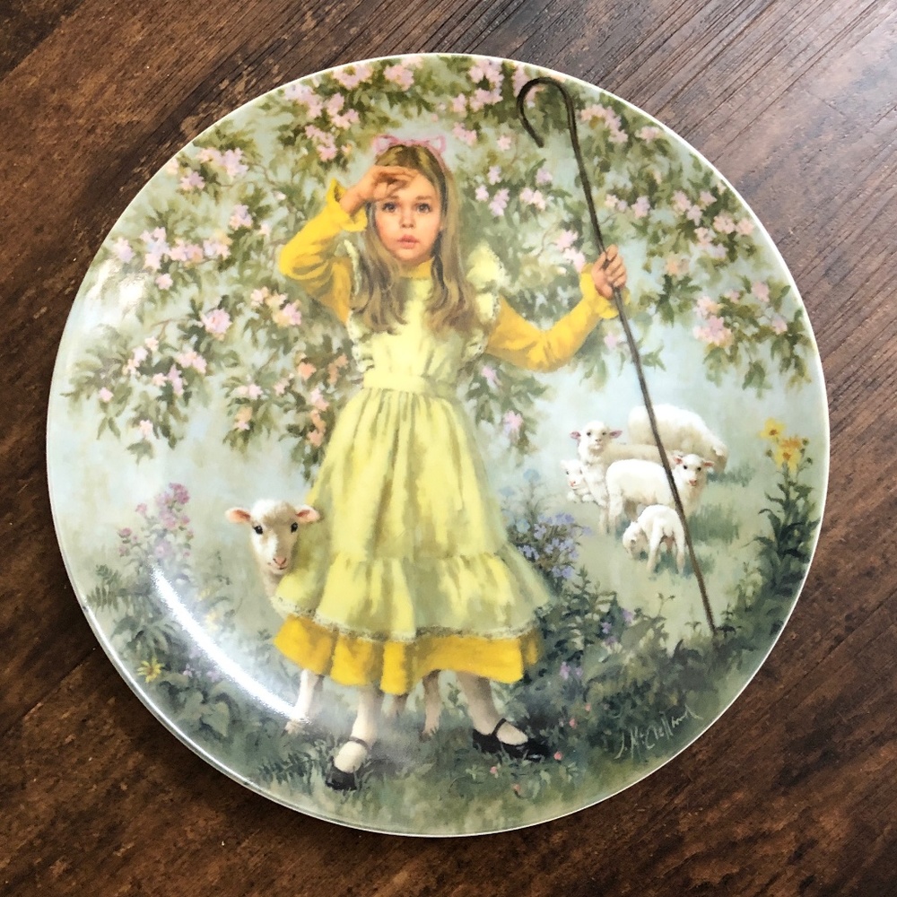 Little Bo Peep 5th issue in the Mother Goose series of Collector's Plates 1983